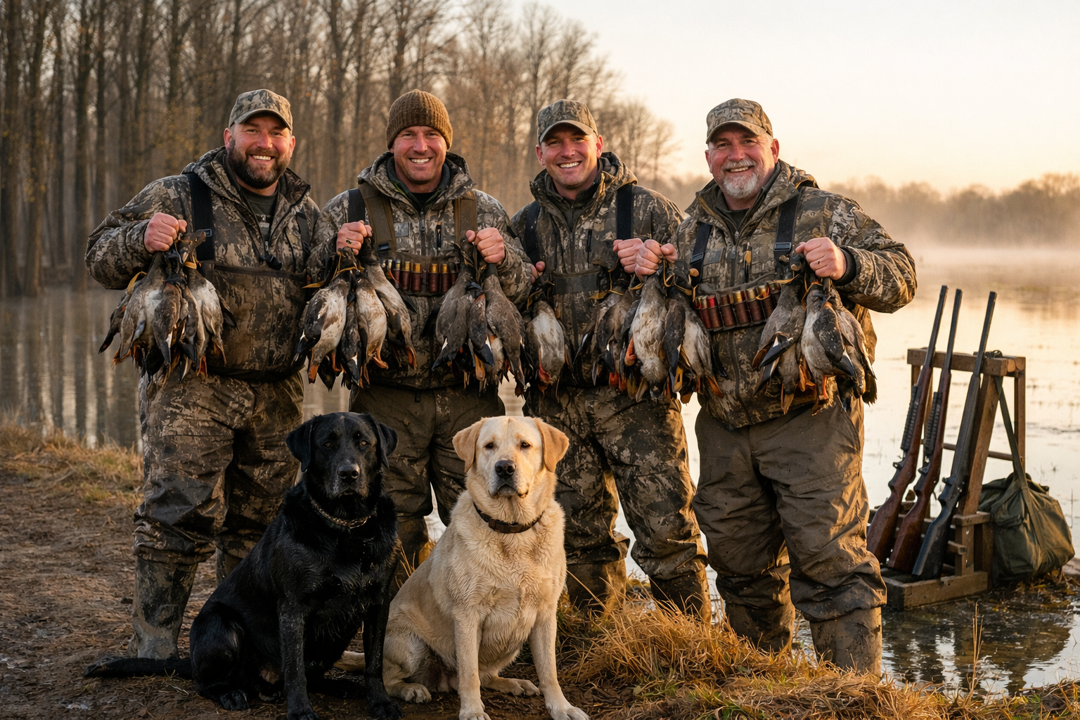 Happy hunters with their limit